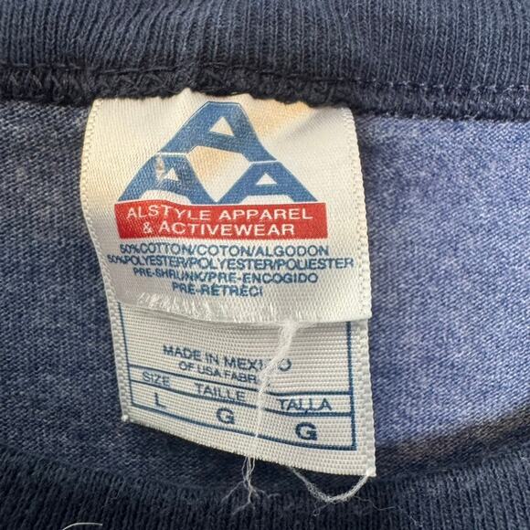 Cracker Jack Vintage Ringer T-Shirt Large Navy Blue Retro Graphic Alstyle Tee - Picture 4 of 7